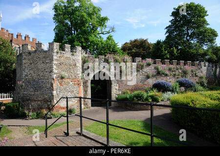 Il castello di Hertford Hertford, Hertfordshire. Il castello sorge nel cuore della città e una volta era la casa del re sassone Foto Stock