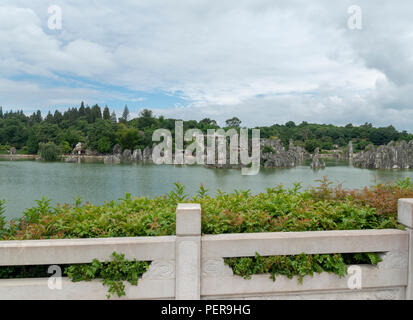 La foresta di pietra di Shilin Yi cina appena fuori della città di Kunming Cina Foto Stock