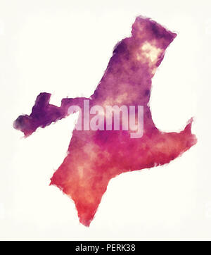 Newark New Jersey city Mappa acquerello davanti a uno sfondo bianco Foto Stock