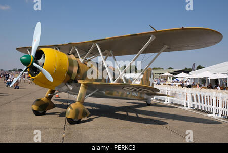 Il Fiat CR.42 Falco ("Falcon', plurale: Falchi) era un monomarca Seat sesquiplane fighter sviluppato e prodotto dall'Italia. Foto Stock