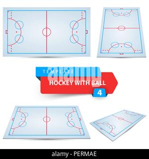 Hockey con sfera. Quattro Voci modello. Illustrazione Vettoriale