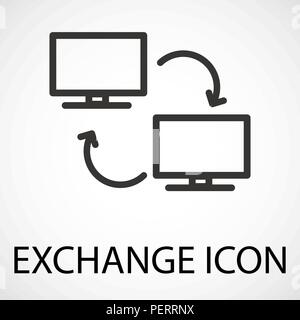 Semplice scambio di linea icona arte, vettore Illustrazione Vettoriale