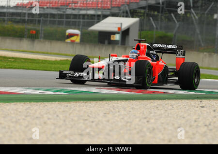 MUGELLO, Italia, Maggio 2012: Charles Pic di Marussia F1 Racing team a team di Formula Uno giorni di test al Mugello Circuit in Italia. Foto Stock