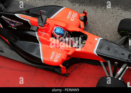 MUGELLO, Italia, Maggio 2012: Charles Pic di Marussia F1 Racing team a team di Formula Uno giorni di test al Mugello Circuit in Italia. Foto Stock