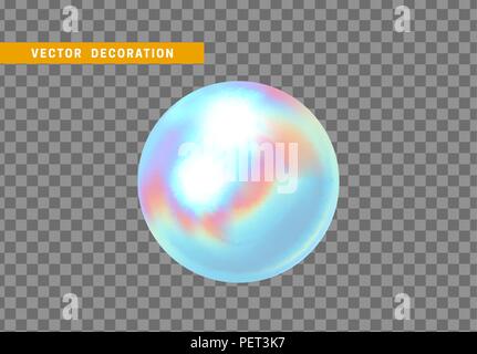 3D sfera colorata isolato su sfondo trasparente. Illustrazione Vettoriale