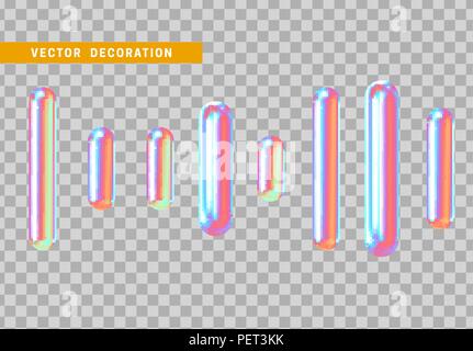 Set 3d forma capsula isolata su sfondo trasparente. Illustrazione Vettoriale