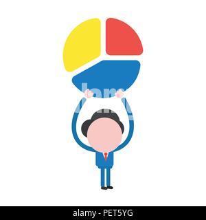 Illustrazione Vettoriale proprietario personaggio in grado di contenere fino a tre parti diagramma a torta. Illustrazione Vettoriale
