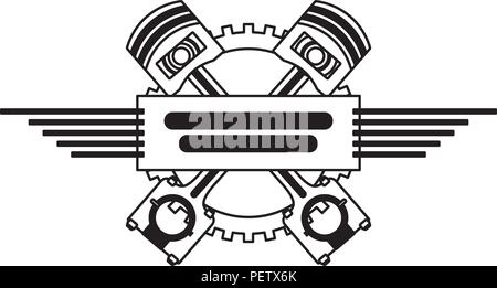 Attraversato dei pistoni del motore di marcia industria automotive Illustrazione Vettoriale