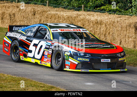 2017 Chevrolet SS Euro NASCAR concorrente con driver Jerome Galpin al 2018 Goodwood Festival of Speed, Sussex, Regno Unito. Foto Stock