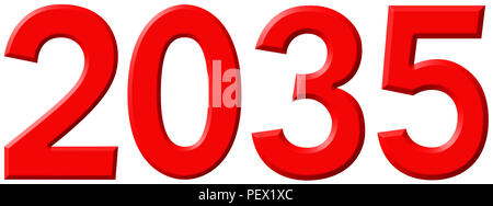 Iscrizione 2035, isolato su sfondo bianco, 3D render Foto Stock