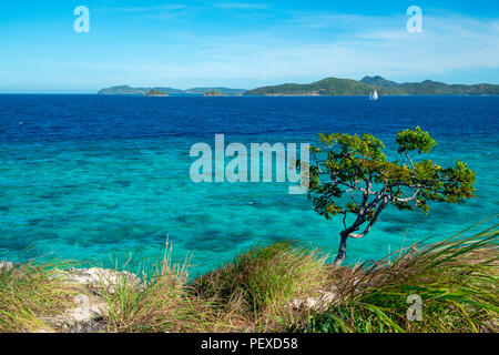 Coron è la terza isola più grande fra le isole Calamian nel nord di Palawan nelle Filippine. Foto Stock