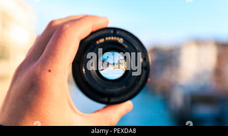 Venezia Italia attraverso la lente Foto Stock