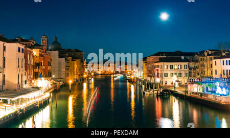 Calma notti a Venezia Italia Foto Stock