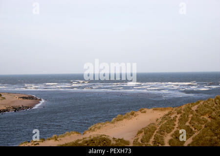 Bocca di estuario Ythan a Newburgh Beach Foto Stock