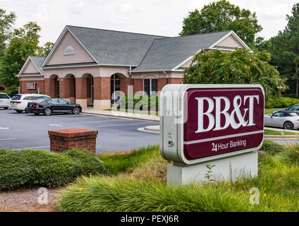 HICKORY, NC, Stati Uniti d'America-15 agosto 18: un ramo di BB&T, una banca holding basata in Winston-Salem, NC. Foto Stock