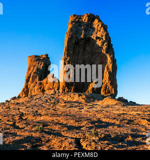 Impressionante Roque Nublo de su sunset,Gran Canaria,Spagna. Foto Stock