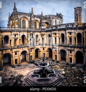 Imponente cattedrale Convento di Cristo a Tomar, Portogallo, sito UNESCO Foto Stock