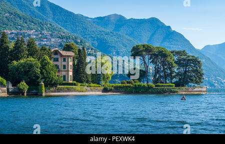 Vista panoramica Vicino a Tavernola, Lago di Como, Lombardia, Italia. Foto Stock