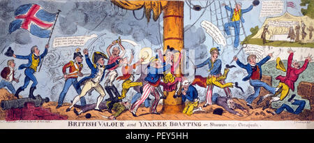 GEORGE CRUIKSHANK (1792-1878) caricaturista inglese. "British valor e Yankee vantando' dal 1813 Foto Stock