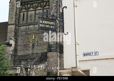 Dr Samuel Johnson Birthplace Museum, su Breadmarket Street, a Lichfield, Staffordshire, Regno Unito Foto Stock