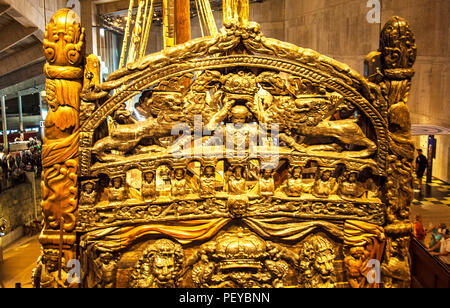 La poppa intagliato di legno nave danese che Vasa affondò nel 1826 su itasa Maiden Voyage fuori Stoccolma ma fu recuperato nel 1961 e successivamente res Foto Stock