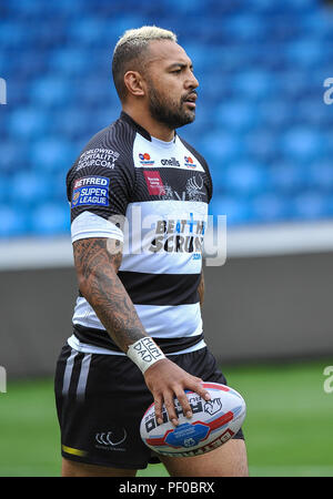 Salford, Regno Unito. 18/8/2018. Rugby League Super 8's Salford Red Devils vs Widnes Vikings ; Krisnan Inu di Widnes Vikings all'AJ Bell Stadium, Salford, Regno Unito. Dean Williams Foto Stock