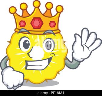 Re fetta di ananas isolati su mascotte Illustrazione Vettoriale