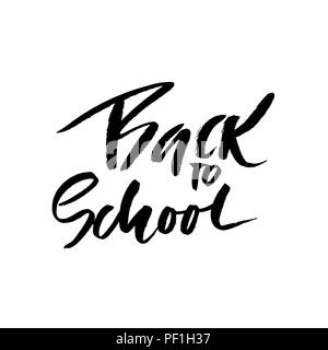 Si torna a scuola. Spazzola moderno lettering. Tipografia banner. Illustrazione Vettoriale. Illustrazione Vettoriale