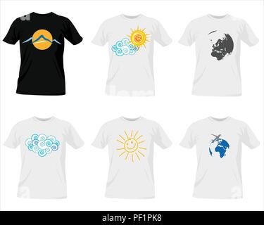 T-shirt templates design Illustrazione Vettoriale