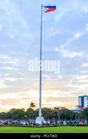La malato, Filippine - 29 Luglio 2018: La Bandiera delle Filippine a Rizal Park Foto Stock