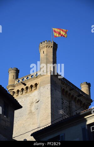 Viste del ducato castello in Uzes, Gard, Francia Foto Stock