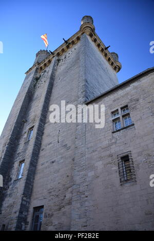 Viste del ducato castello in Uzes, Gard, Francia Foto Stock