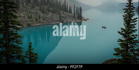 Il Moraine Lake il Parco Nazionale di Banff Alberta Canada Foto Stock