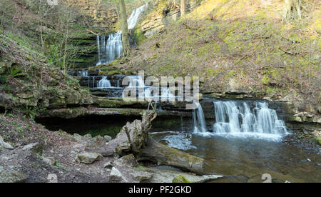 Forza Scaleber cascata, Settle, Yorkshire Dales, Inghilterra Foto Stock