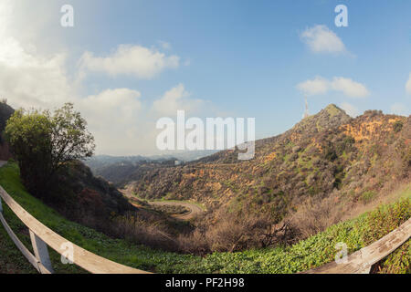 Sentiero escursionistico per la Hollywood Sign, una escursione sul monte Lee, Hollywood, California, Stati Uniti d'America Foto Stock