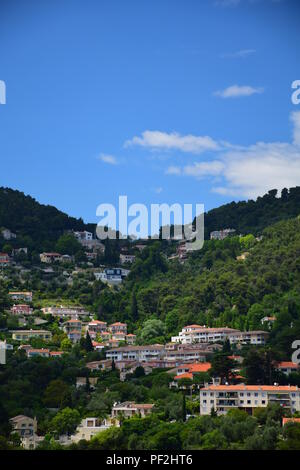 Vedute del villaggio e la campagna di Eze sulla Cote D'Azur in Francia Foto Stock