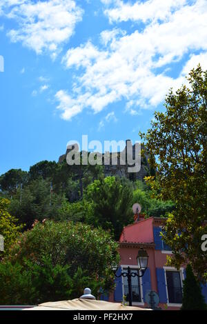 Vedute del villaggio e la campagna di Eze sulla Cote D'Azur in Francia Foto Stock