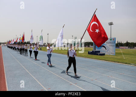 ISTANBUL, Turchia - 09 giugno 2018: cerimonia di apertura del Balkan U18 di Atletica Foto Stock