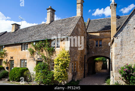 Stanton, Regno Unito - 8 Agosto 2018: Stanton è un villaggio nel distretto di Cotswold del Gloucestershire ed è costruito quasi completamente di pietre di Cotswold, Foto Stock