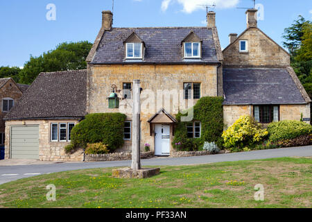 Stanton, Regno Unito - 8 Agosto 2018: Stanton è un villaggio nel distretto di Cotswold del Gloucestershire ed è costruito quasi completamente di pietre di Cotswold, ho Foto Stock