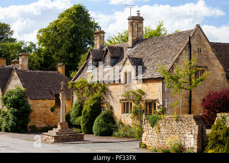 Stanton, Regno Unito - 8 Agosto 2018: Stanton è un villaggio nel distretto di Cotswold del Gloucestershire ed è costruito quasi completamente di pietre di Cotswold, ho Foto Stock