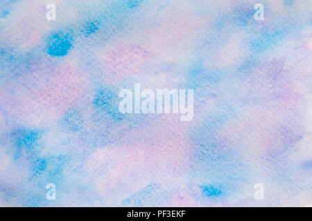 Acquerelli astratti blu e viola con disegnato a mano. Splash acquerello texture. Acquerelli di sfondo. Foto Stock