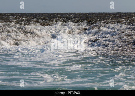 Il fenomeno naturale che è il calo marea a Montgomery Reef, Australia occidentale Foto Stock