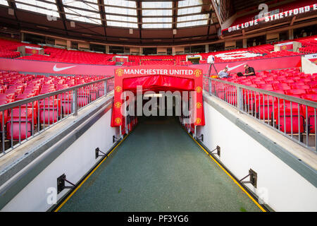 All'interno di Old Trafford. Casa del Manchester United Football Club Foto Stock