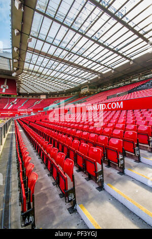 All'interno di Old Trafford. Casa del Manchester United Football Club Foto Stock