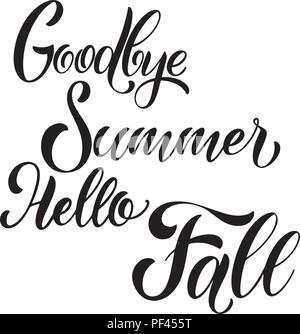 Ciao autunno lettering. Elementi per gli inviti, poster, biglietti d'auguri. I migliori Auguri di Buon Natale Illustrazione Vettoriale