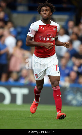 Londra, Regno Unito. 18 Agosto, 2018. Alex Iwobi (A) al Chelsea v Arsenal Premier League inglese gioco, a Stamford Bridge di Londra il 18 agosto 2018. * * Questa foto è per il solo uso editoriale** Credito: Paolo Marriott/Alamy Live News Foto Stock