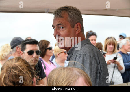 Beaminster, Dorset, Regno Unito. 19 agosto 2018. Regno Unito Meteo. Attore Neil Morrissey a Buckham Fiera a Beaminster, Dorset. Credito Foto: Graham Hunt/Alamy Live News Foto Stock