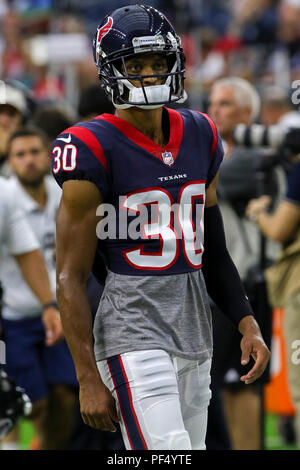 Agosto 18, 2018: Houston Texans cornerback Kevin Johnson (30) durante la preseason NFL partita di calcio tra la Houston Texans e San Francisco 49ers a NRG Stadium di Houston, TX. John Glaser/CSM Foto Stock