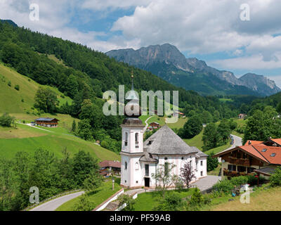 Wallfahrtskirche Maria Gern, Berchtesgaden, Berchtesgadener Land, Oberbayern, Bayern, Deutschland | chiesa di pellegrinaggio Maria Gern, Baviera, Germania Foto Stock